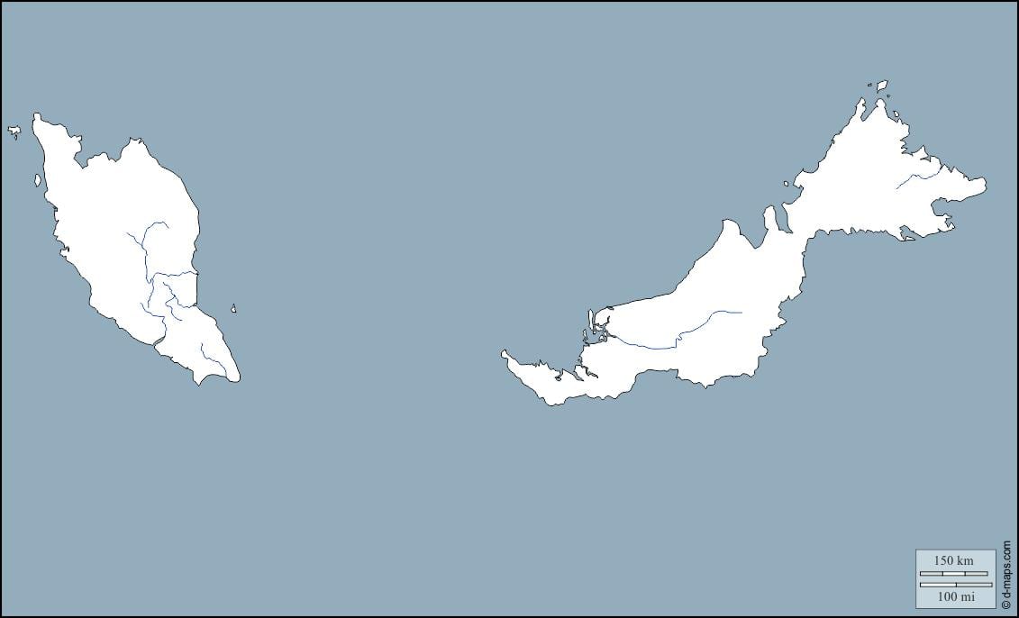 blanco kaart van maleisië