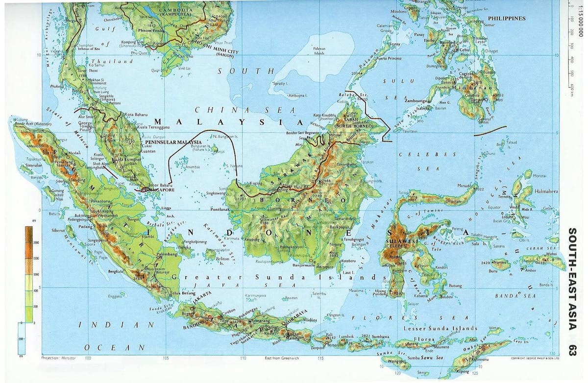 kaart van maleisië topografische