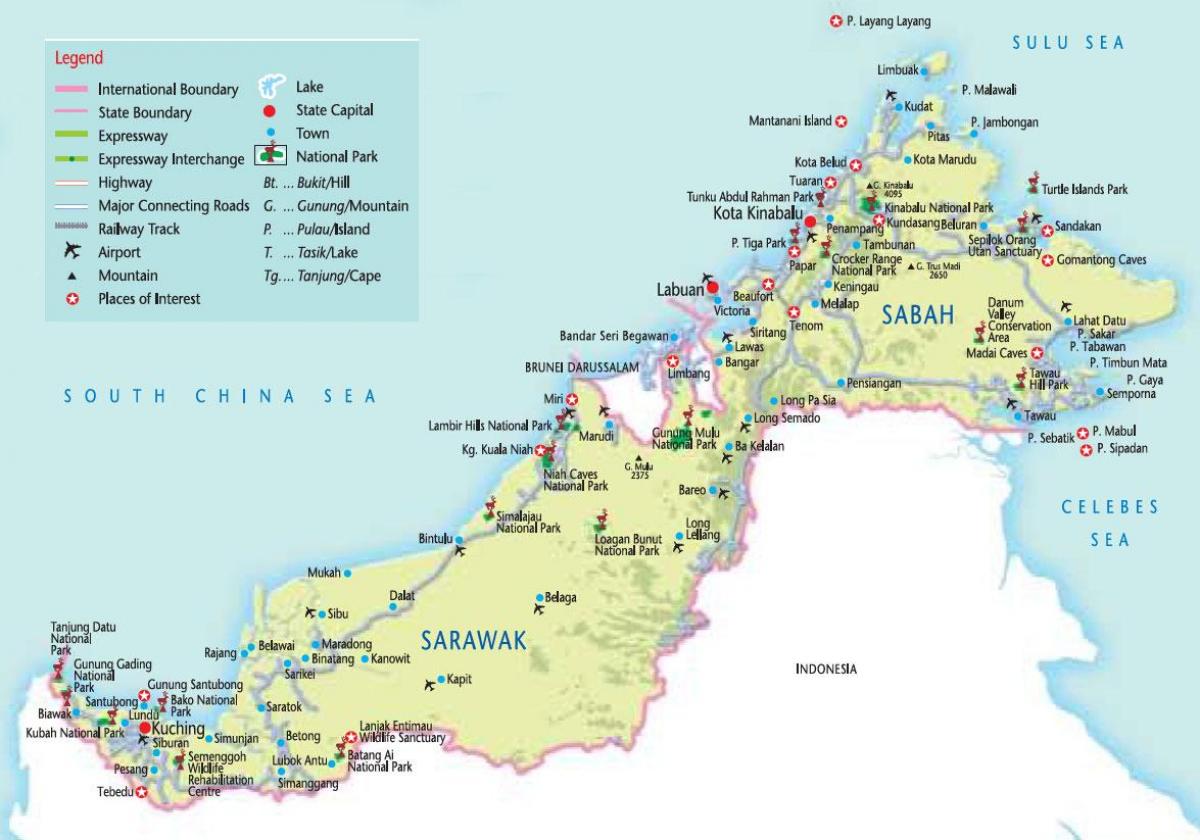 routekaart van het schiereiland maleisië
