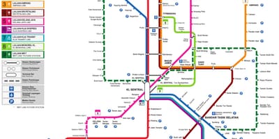 Lrt-line kaart van maleisië