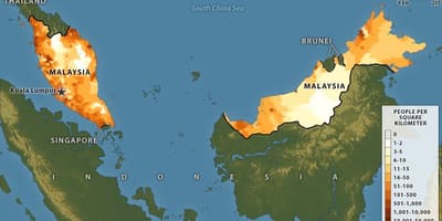 Maleise bevolkingsdichtheid kaart