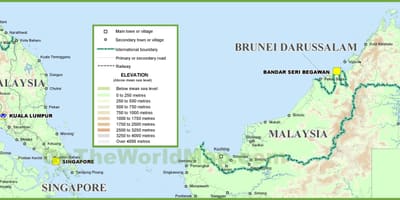 Maleisië geografische kaart