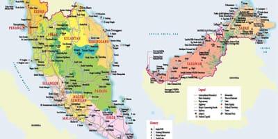 Toeristische kaart van maleisië