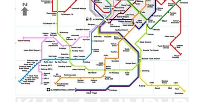 Mrt lijn 3 route kaart van maleisië